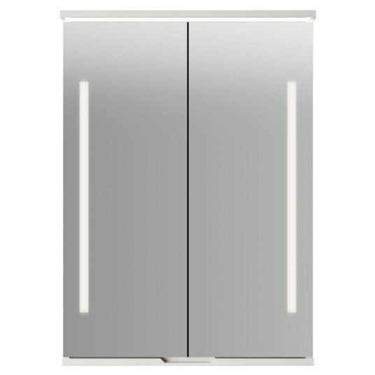 Linn Bad Sogn Speilskap med Integrert Belysning og Stikk Hvit Matt / 60cm