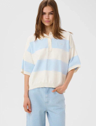 Gestuz Gzmaia Ss Polo Pullover Cream L Gestuz Gzmaia Ss Polo Pullover Cream L