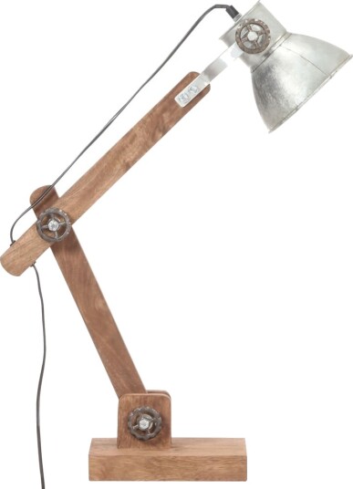 vidaXL Industriell bordlampe sølv rund 58x18x90 cm E27 vidaXL Industriell bordlampe sølv rund 58x18x90 cm E27