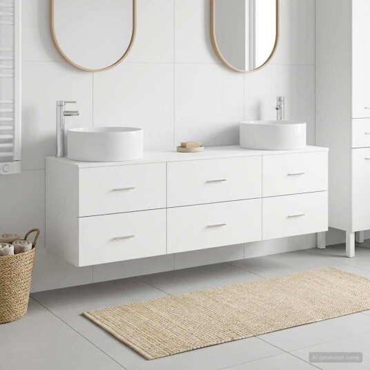 vidaXL Baderomsinnredningssett 3 stk. Hvit 49,5 x 44,5 x 65,5 cm vidaXL Baderomsinnredningssett 3 stk. Hvit 49,5 x 44,5 x 65,5 cm
