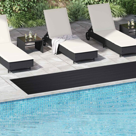 vidaXL Gulvmatte med brede riller Svart 1 x 5 m Gummi