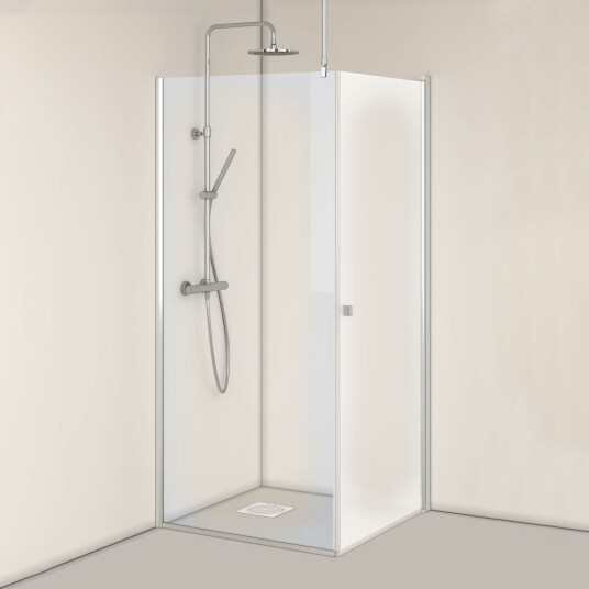 Hafa Igloo Pro Rett/Fast Dusjhjørne 90x80 cm, Alu/Klarglass