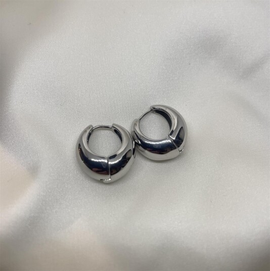 Aiyanna Demi Hoop Earring Silver Aiyanna Demi Hoop Earring Silver