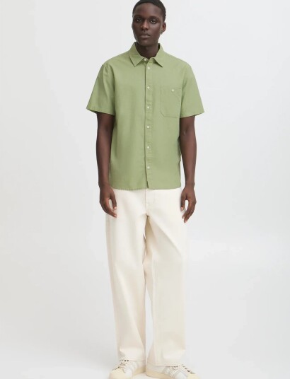 Blend Bhbay Linen Ss Shirt Pp Noos Green XL