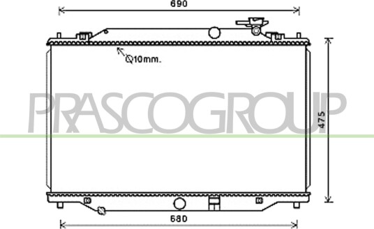 PRASCO MZ702R002 Radiator motorkjøling