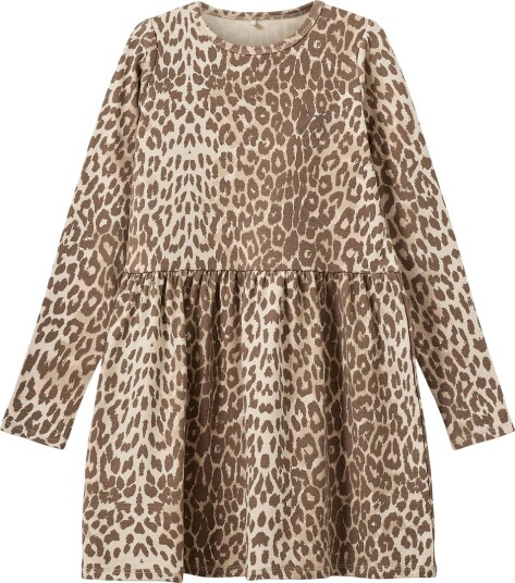 Sofie Schnoor Kjole Bomull/Viskose BerraKB AOP Beige Leopa Sofie Schnoor 6 år 116 Kjole Brun