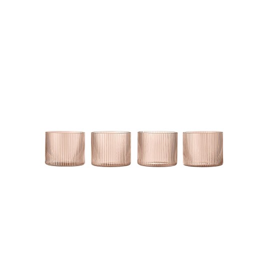 Ripple Glass Low 4 pk Blush
