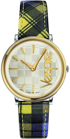 Versace Dameklokke VE8100118 V Circle Sort/Lær Ø38 mm