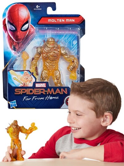 SpiderMan Far From Home Molten Man actionfigur med kampfunksjon 15 cm SpiderMan Far From Home Molten Man actionfigur med kampfunksjon 15 cm