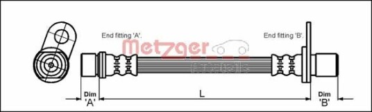 Bremseslange METZGER 4112183