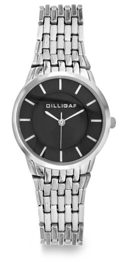 Dilligaf, elegant sølvfarget dameklokke med lenke. Dilligaf, elegant sølvfarget dameklokke med lenke.