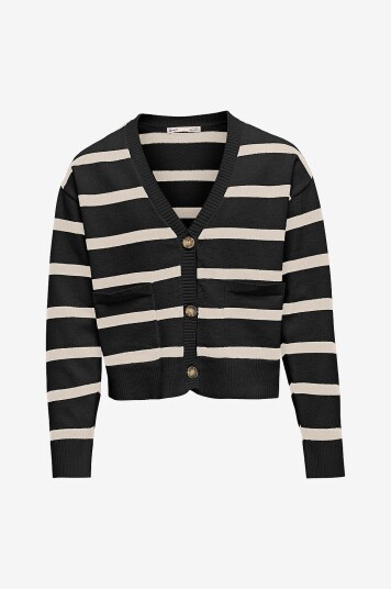 Kids Only Kardigan kogAma LS Stripe V neck Cardigan KN Svart
