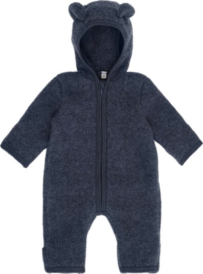 Huttelihut Pram Suit Ears Wool Fleece Blå 56