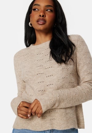 ONLY Lolli L/S Pullover Knit Taupe Gray Det: W Me XL