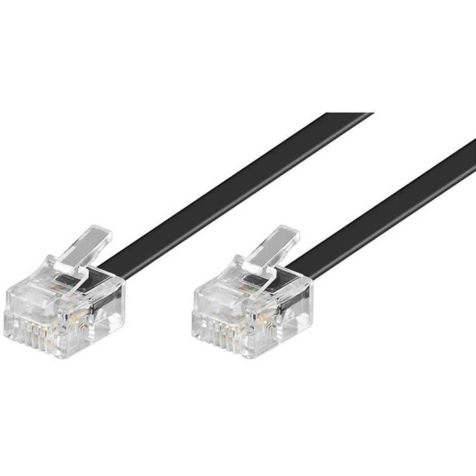 Goobay 15m RJ11 Telefonkabel - Svart