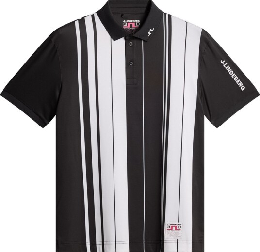 J.Lindeberg 30Y Tour Tech Striped Polo Golf pologenser herre Stripe Placement Graphic X Small