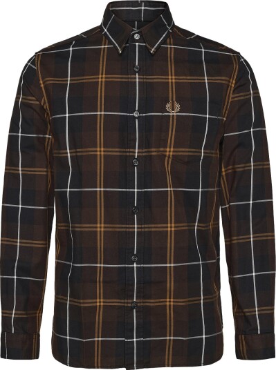 Fred Perry Twill Tartan Shirt Brown XXL Fred Perry Twill Tartan Shirt Brown XXL
