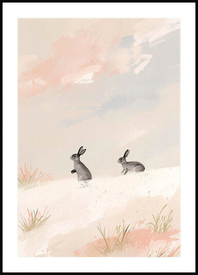 Hasen Im Schnee Plakat Plakat / 40x50cm