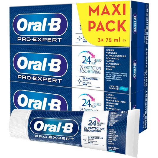 Oral B Tannkrem 3 x 75 ml. Pro Expert Sunn Hvit