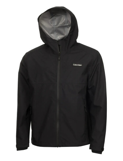 Calvin Klein Golf Feather Dry 15K Hooded Waterproof Jacket - Black - L Calvin Klein Golf Feather Dry 15K Hooded Waterproof Jacket - Black - L