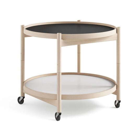 Brdr. Krüger Bølling Tray Table model 60 rullebord base, ubehandlet bøkestativ