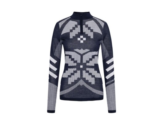 Kari Traa Faith Half Zip langermet trøye merino blå dame Kari Traa Faith Half Zip langermet trøye merino blå dame