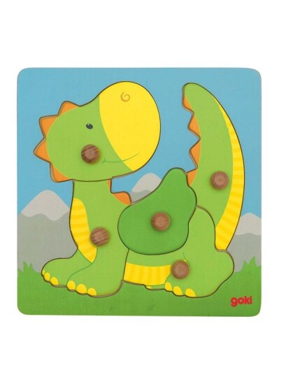 Goki Wooden Bubble Puzzle Dragon 5 Tre