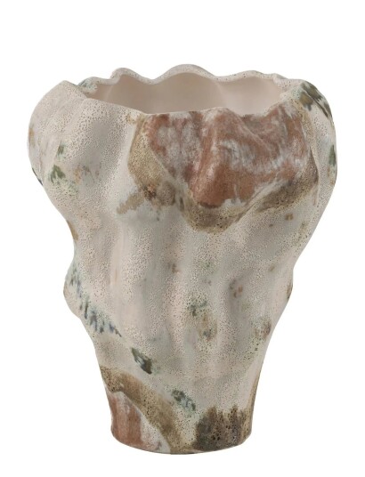 J Line Vase Moon Text Anem Clay Mix Beige H42CM