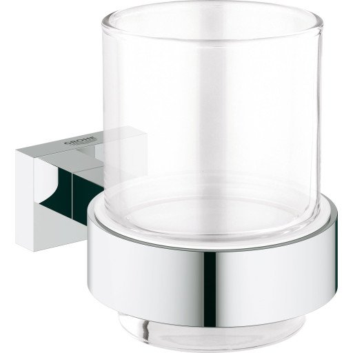 GROHE ESSENTIALS CUBE TANNGLASS M/HOLDER GROHE ESSENTIALS CUBE TANNGLASS M/HOLDER