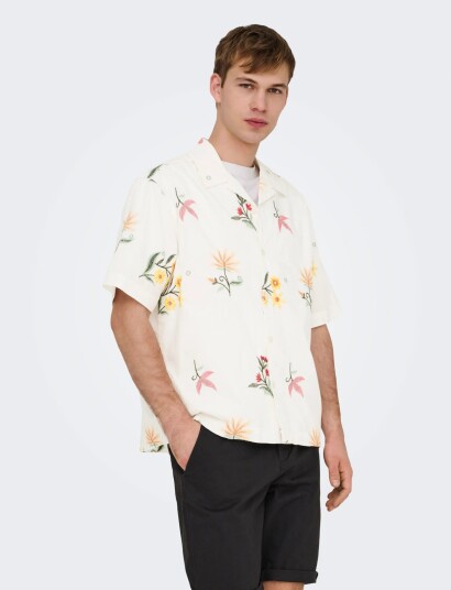 ONLY & SONS Onsedward Rlx Ss Shirt White M