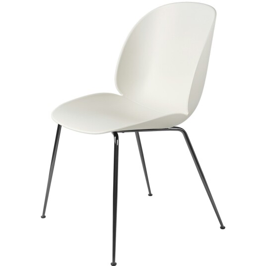 Gubi Beetle Dining Chair Unupholstered Conic Base Black Chromed Alabaster Wh Gubi Beetle Dining Chair Unupholstered Conic Base Black Chromed Alabaster Wh