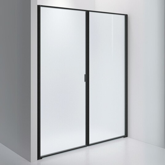 INR Iconic Nordic Rooms Dusjvegg Edge 3 Måltilpasset / Matt Svart Frostet Glass INR Iconic Nordic Rooms Dusjvegg Edge 3 Måltilpasset / Matt Svart Frostet Glass