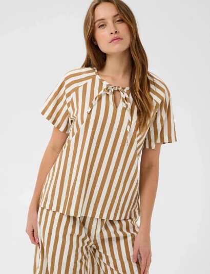 Saint Tropez Zalindasz Ss Blouse   Brown   M