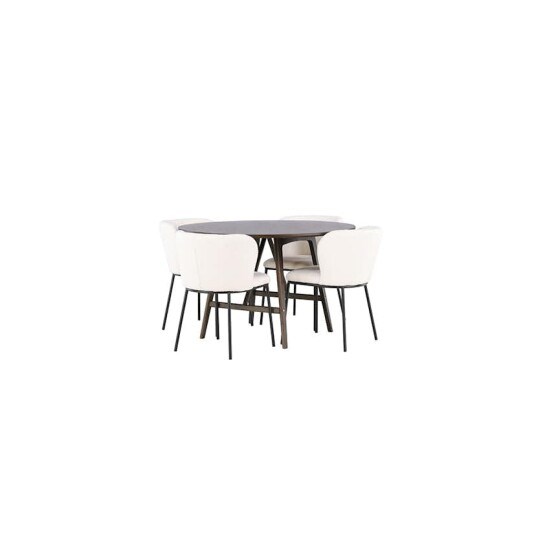 Venture Home Spisegruppe Venture Home Kaseidon Ø100 cm med 4 stk Edina Stoler GR23853