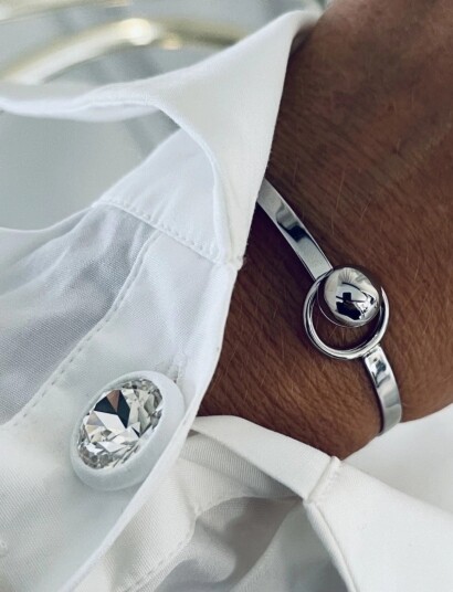 Bud to rose Boss Bangle Gold Silver Bud to rose Boss Bangle Gold Silver