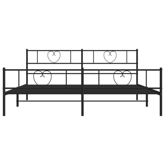  Sengeramme i metall med hode- og fotgavl svart 200x200 cm 8721012048478