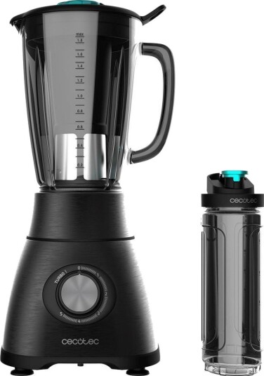 Cecotec Titanium 2500MAX Blender 1800W, 6 kniver, 1,8L glasskanne, med drikkeflaske Cecotec Titanium 2500MAX Blender 1800W, 6 kniver, 1,8L glasskanne, med drikkeflaske