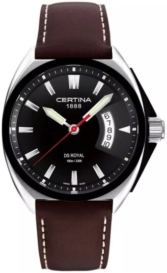 Certina Herreklokke C010.410.16.051.00 Ds Royal Sort/Lær Ø42 mm