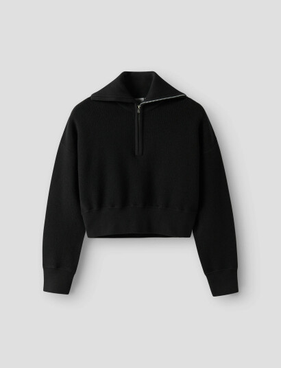 name it Nkflisen Ls Short Knit Black 158-164