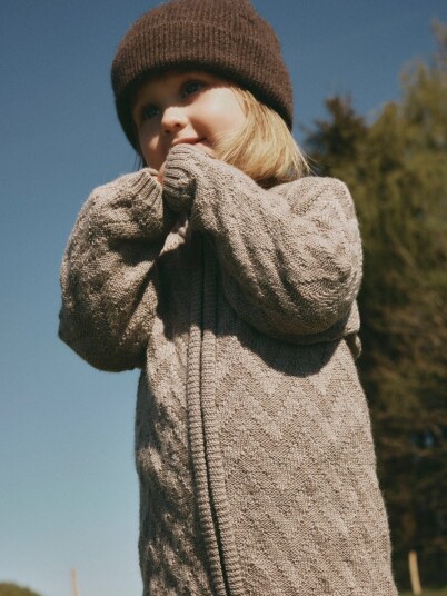 Name It Nmnwruni Wool Ls Knit Suit Grey 104