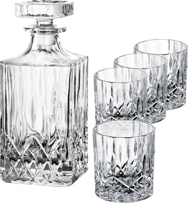 Harvey Whiskykaraffel samt 4 Whiskyglass