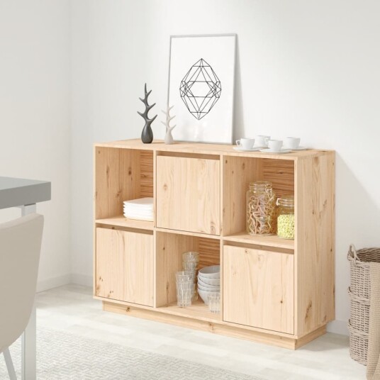 vidaXL Skjenk 110,5x35x80 cm heltre furu