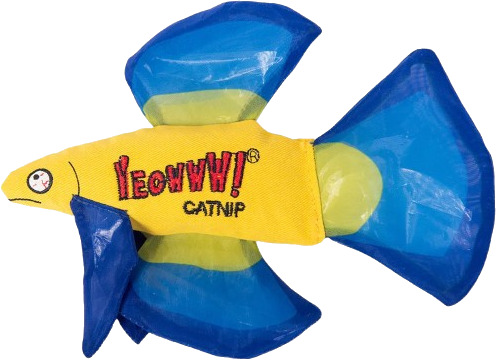 Catnip Mo Betta Fish Blue 16.5 X 12.7 X 2.5 cm Katt Halsbånd Og Seler Seler Yeowww!