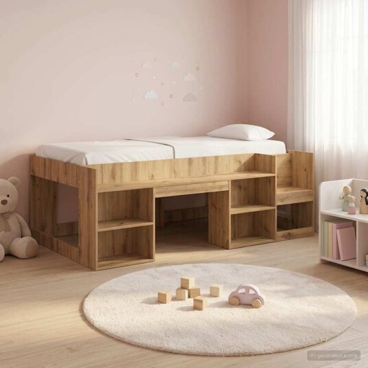 Barneseng med oppbevaring Artisan eik 80 x 200 cm Barneseng med oppbevaring Artisan eik 80 x 200 cm