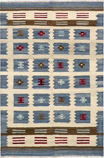 Orientalsk Teppe Vegi Kelim Hand Woven 100 x 148 cm Størrelse: 100 x 148 cm