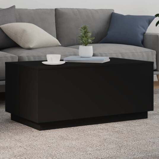  Salongbord med LED-lys svart 90x50x40 cm 8721012466456