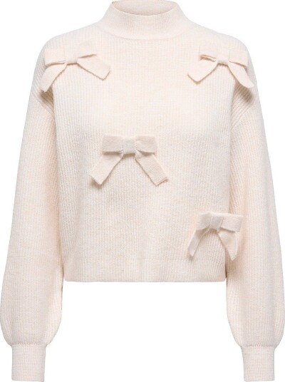 Only - Genser Onllisa Ls Bow Pullover Knt - Rosa