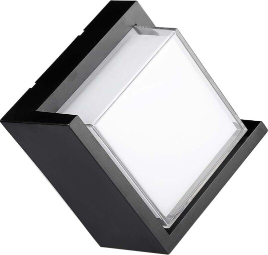 V Tac 12W LED vegglampe kvadratisk sort ramme IP65 1160 1200lm inne / ute inkl. lyskilde Kulør : Varm V Tac 12W LED vegglampe kvadratisk sort ramme IP65 1160 1200lm inne / ute inkl. lyskilde Kulør : Varm