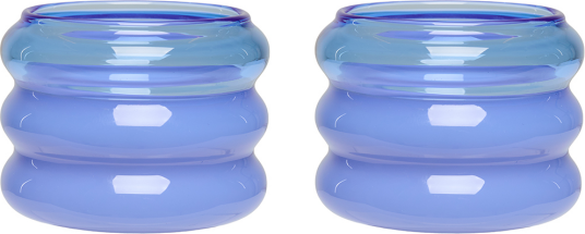 Design Letters Bubble Lysestake 2-pk Ø5,6 cm Blå/Milky Blue