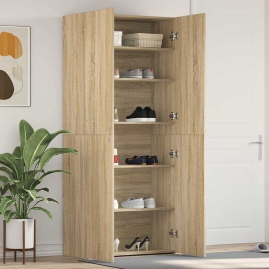 Skohylle Sonoma Eik 80x35,5x180 cm Konstruert tre Skohylle Sonoma Eik 80x35,5x180 cm Konstruert tre
